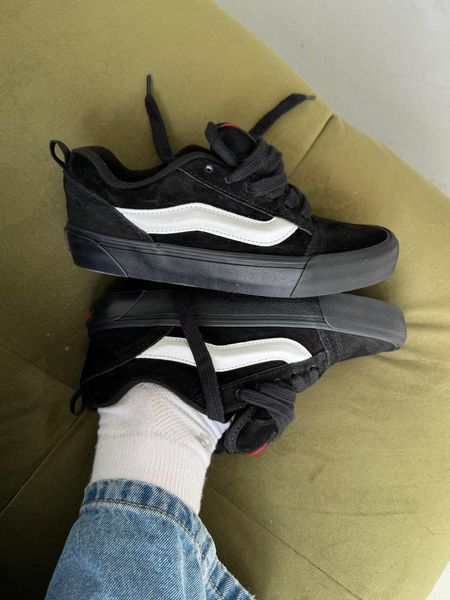 Чорні кеди Vans KNU Black White х Ванс 37 ALL14741 фото