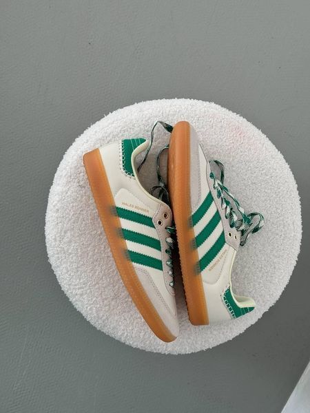 Бежеві шкіряні кросівки Adidas Samba Wales Bonner Green x Адідас Самба 36 ALL12052 фото