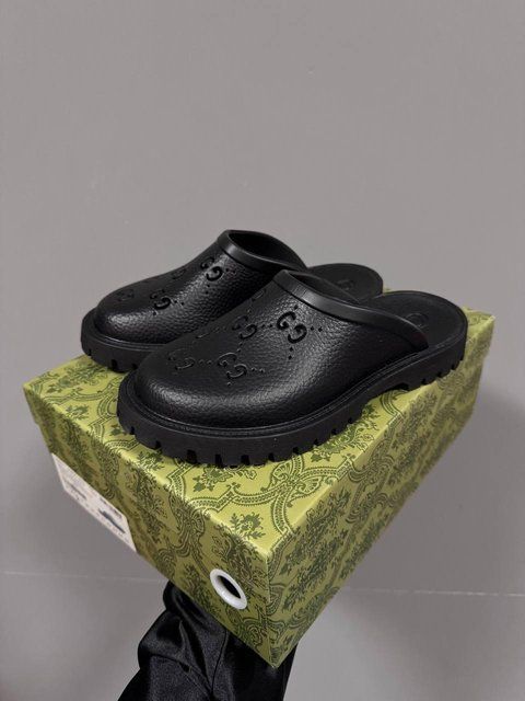 Жіночі чорні шльопанці, капці Gucci Mules Slides Black х Гуччі 36 ALL23086 фото