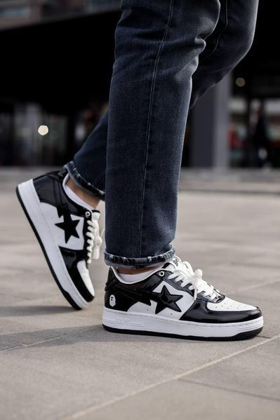 Жіночі білі кросівки Bape STA M2 Patent Black White х Бейп 36 ALL11190 фото