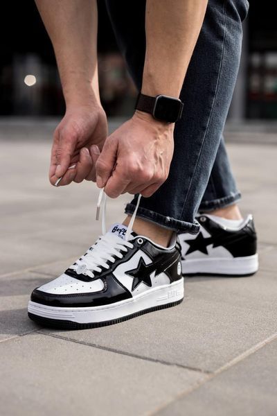 Жіночі білі кросівки Bape STA M2 Patent Black White х Бейп 36 ALL11190 фото