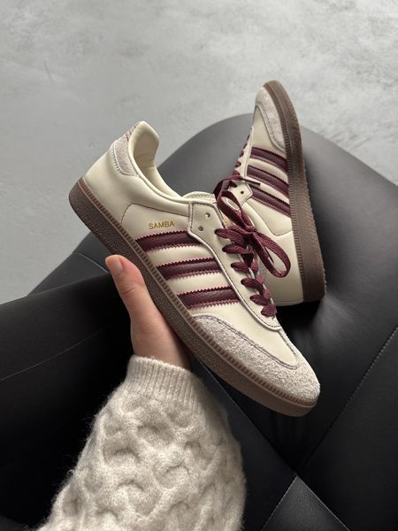 Жіночі молочні кросівки Adidas Samba OG Wonder White Maroon x Самба 36 ALL20157 фото