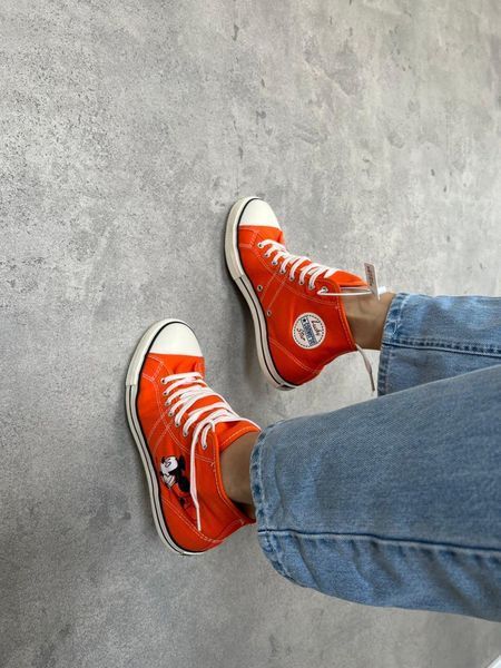 Жіночі помаранчеві кросівки Converse High Mickey Mouse Orange х Конверс 36 ALL12626 фото