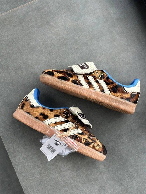 Леопардові шкіряні кросівки Adidas Samba x Wales & Bones Black Ponny x Адідас Самба 36 ALL14846 фото