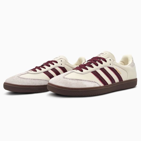Жіночі молочні кросівки Adidas Samba OG Wonder White Maroon x Самба 36 ALL20157 фото