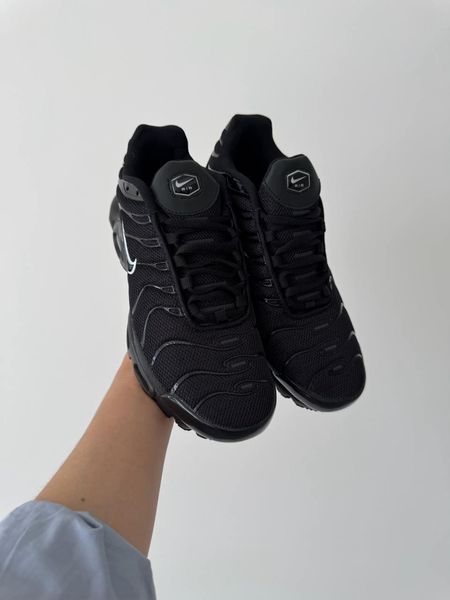 Чоловічі чорні кросівки Nike Air Max TN Plus Black White Logo х Ейр Макс ТН 40 ALL11232 фото