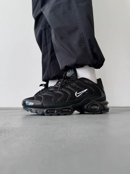 Чоловічі чорні кросівки Nike Air Max TN Plus Black White Logo х Ейр Макс ТН 40 ALL11232 фото