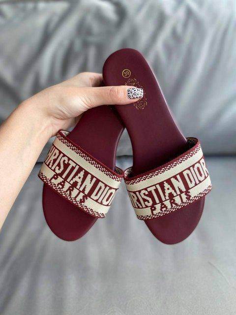 Жіночі шльопанці Christian Dior Slippers Red х Діор Сліперс 36 ALL08626 фото