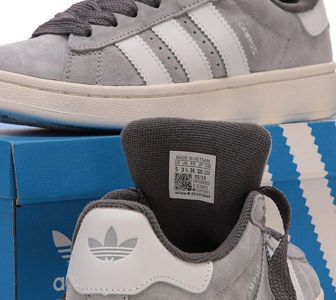 Жіночі сірі кросівки замшеві Adidas Campus Grey White x Адидас Кампус 36 ALL16349 фото
