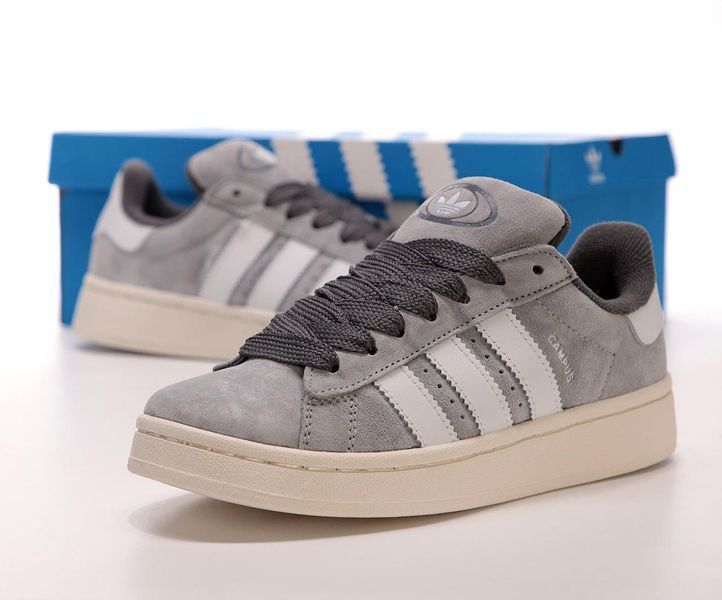 Жіночі сірі кросівки замшеві Adidas Campus Grey White x Адидас Кампус 36 ALL16349 фото