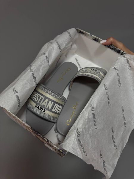 Жіночі сірі шльопанці Dior Slippers Flip Flaps Grey х Діор Сліпперс 36 ALL21560 фото