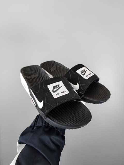 Чоловічі чорні шлепанцы, тапочки Nike Air Max 90 Slide Black White х Найк 40 ALL17057 фото
