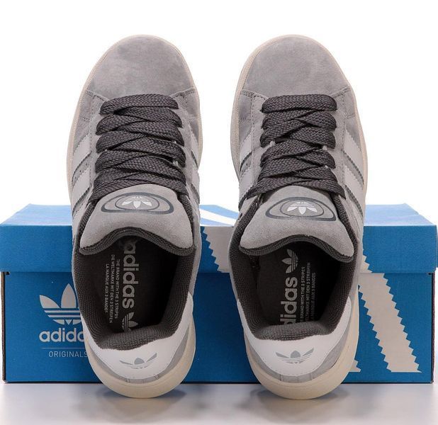 Жіночі сірі кросівки замшеві Adidas Campus Grey White x Адидас Кампус 37 ALL16349 фото