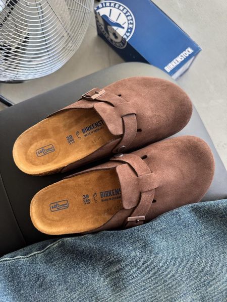 Бежеві шльопанці унісекс Birkenstock Boston Brown x Біркеншток 36 ALL19949 фото