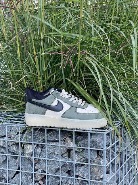 Зелені Найк Ейр Форс 1 унісекс Nike Air Force 1 Low Khaki Beige Black 36 ALL09444W фото