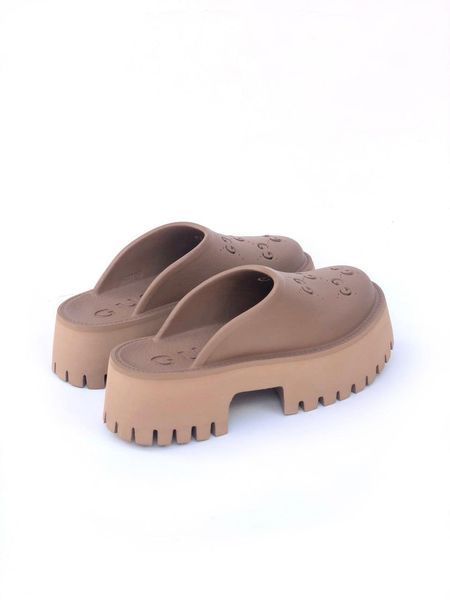 Жіночі бежеві сабо, крокси Gucci Platform Crocs Cacao х Гучі 37 ALL17636 фото