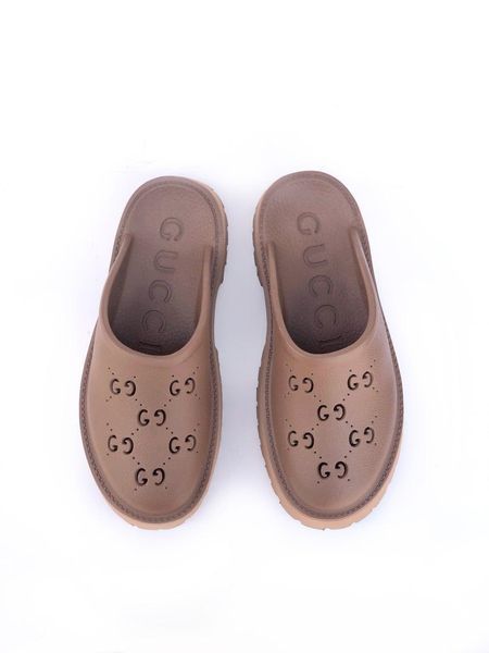Жіночі бежеві сабо, крокси Gucci Platform Crocs Cacao х Гучі 37 ALL17636 фото