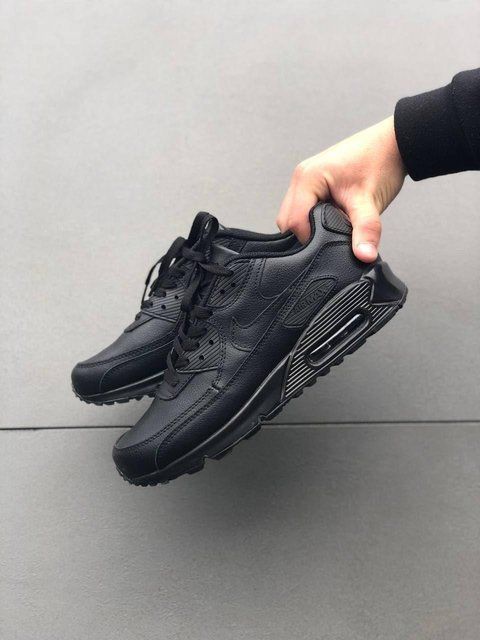Чорні шкіряні кросівки Найк Ейр Макс 90 унісекс Nike Air Max 90 Black 41 ALL02624W фото