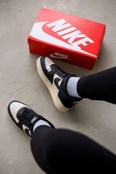 Чоловічі чорні кросівки Nike Air Force 1 Low Black Beige х Найк Ейр Форс 40 ALL10638 фото
