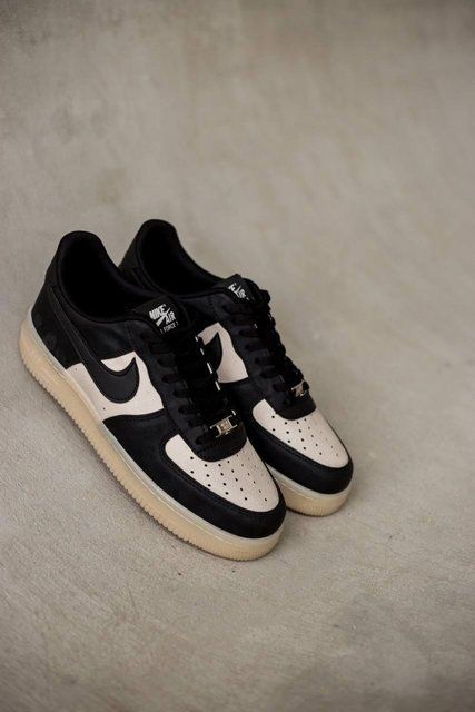 Чоловічі чорні кросівки Nike Air Force 1 Low Black Beige х Найк Ейр Форс 40 ALL10638 фото