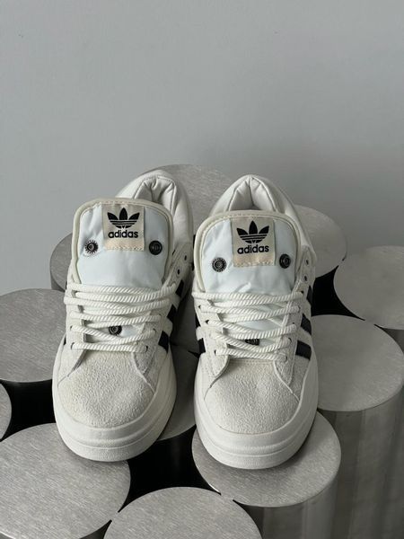 Білі кросівки замшеві Adidas Campus x Bad Bunny White Black x Адідас Кампус 36 ALL12513 фото