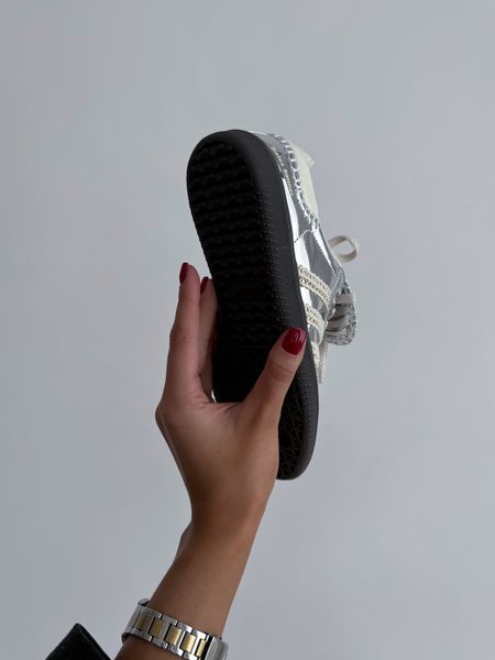 Сріблясті шкіряні кросівки Adidas Samba x Wales & Bones Silver x Адідас Самба 36 ALL17678 фото