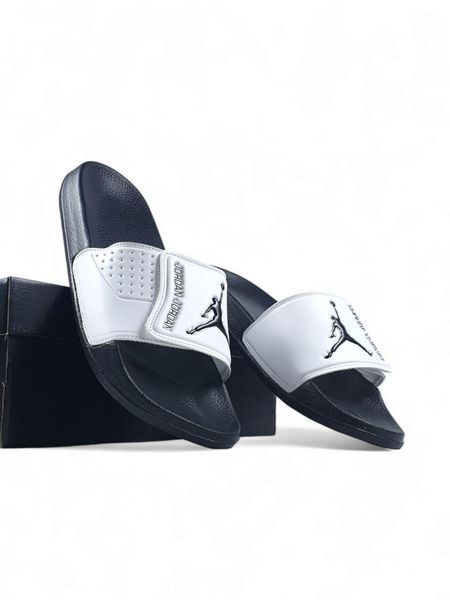 Білі шльопанці унісекс Jordan Slides White Black х Джордан 36 ALL17233 фото