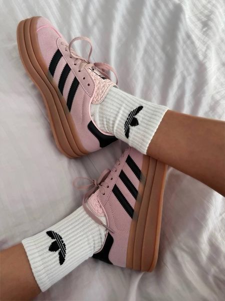 Жіночі рожеві кросівки Adidas Gazelle Bold Platform Pink Black Gum х Адідас Газель 36 ALL16647 фото