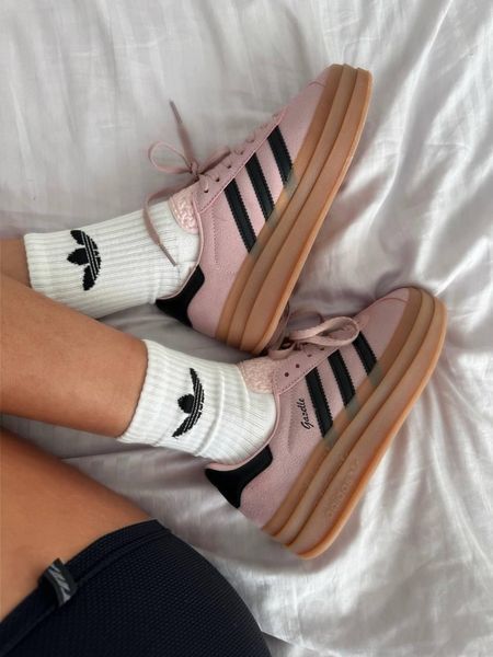 Жіночі рожеві кросівки Adidas Gazelle Bold Platform Pink Black Gum х Адідас Газель 36 ALL16647 фото