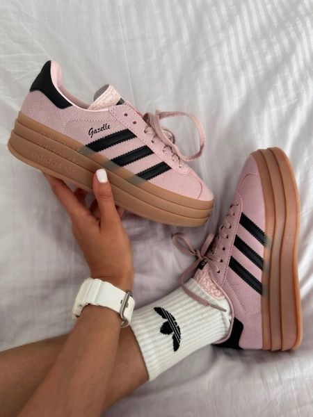 Жіночі рожеві кросівки Adidas Gazelle Bold Platform Pink Black Gum х Адідас Газель 36 ALL16647 фото