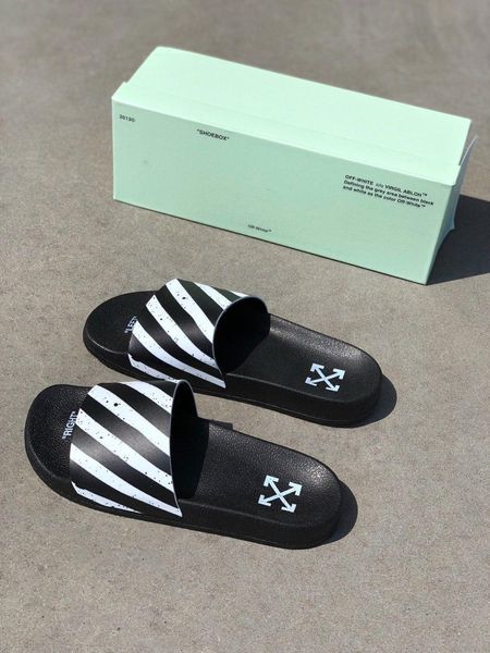 Чоловічі чорні шльопанці, капці Slippers OFF White Black White х Найк 40 ALL04427 фото
