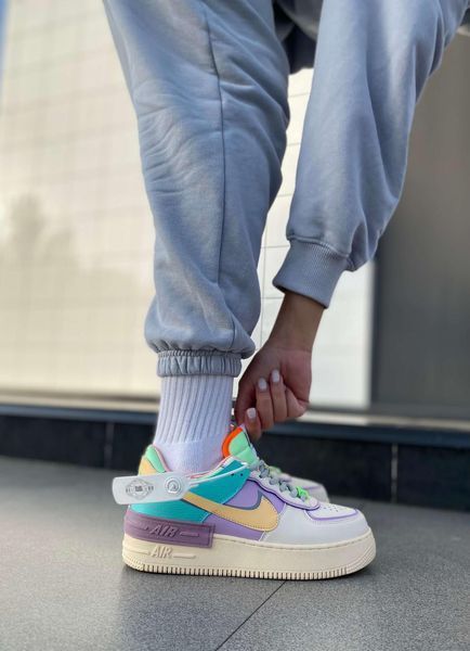 Бежеві шкіряні кросівки Найк Ейр Форс жіночі Nike Air Force Shadow Pale Ivory 36 ALL00990W фото
