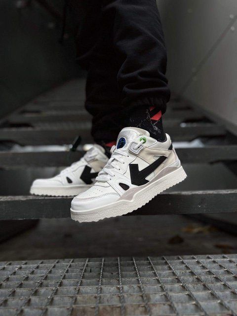 Білі кросівки унісекс OFF WHITE Sponge Mid Top Cloud White Black х Офф Вайт 36 ALL15988 фото