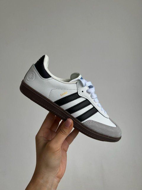 Білі кросівки Adidas Samba Vegan White Black x Адідас Самба 38 ALL16322 фото