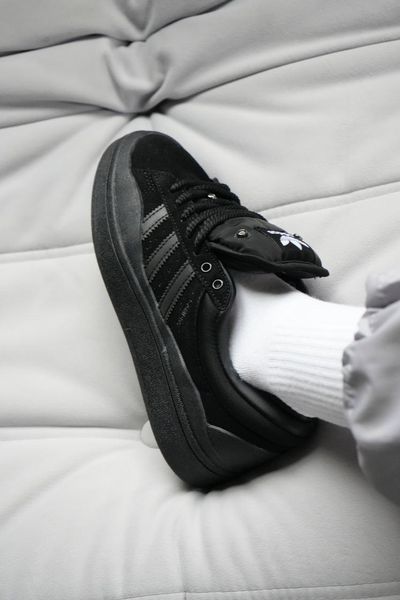 Чорні замшеві кросівки Adidas Campus Bad Bunny Full Black x Адідас Кампус 36 ALL11738 фото