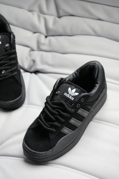 Чорні замшеві кросівки Adidas Campus Bad Bunny Full Black x Адідас Кампус 36 ALL11738 фото
