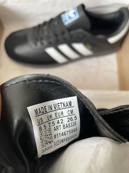 Чорні кросівки унісекс Adidas Samba Vegan Black White Самба 36 ALL16323 фото
