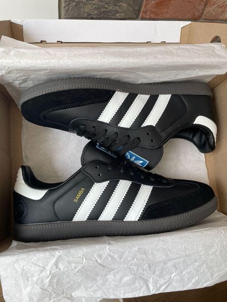 Чорні кросівки унісекс Adidas Samba Vegan Black White Самба 36 ALL16323 фото