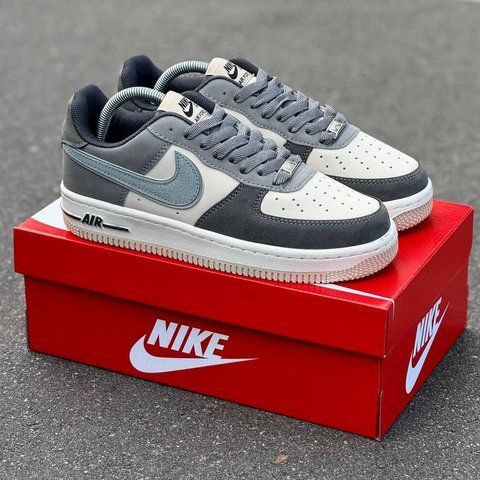 Чоловічі сірі кросівки Nike Air Force 1 Low Grey White х Найк Ейр Форс 40 ALL17364 фото