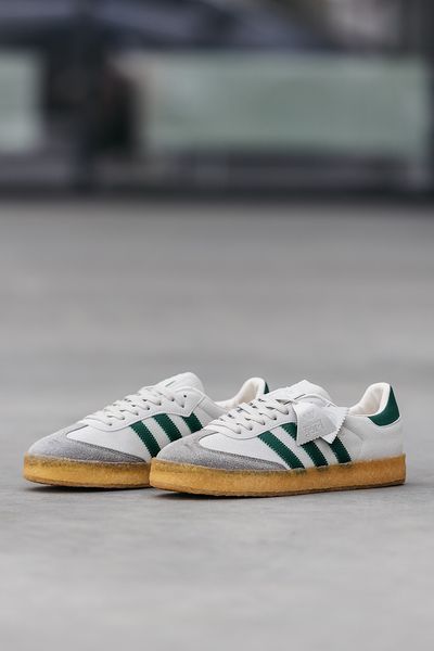Бежеві кросівки замшеві Adidas Samba White Green x Адідас Самба 36 ALL12519 фото