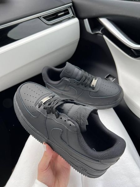 Чорні шкіряні кросівки Найк Ейр Форс унісекс Nike Air Force 1 Classic Black 36 ALL00828W фото