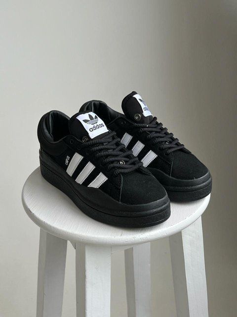 Чорні замшеві кросівки Adidas Campus Bad Bunny Black White x Адідас Кампус 36 ALL12765 фото