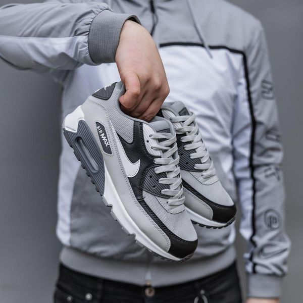 Сірі кросівки унісекс Nike Air Max 90 Grey Black White х Ейр Макс 40 ALL20407 фото