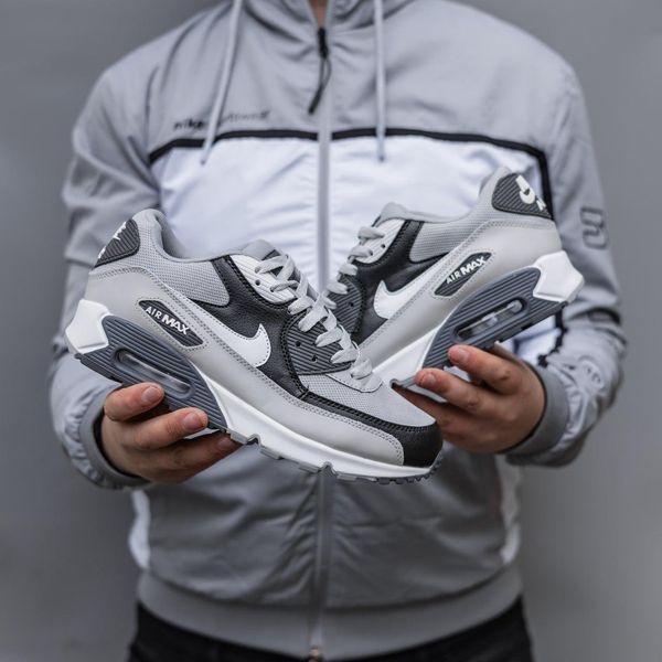 Сірі кросівки унісекс Nike Air Max 90 Grey Black White х Ейр Макс 40 ALL20407 фото