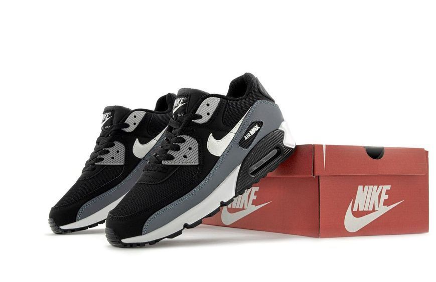Чоловічі чорні кросівки Nike Air Max 90 Black Grey х Ейр Макс 41 ALL08249 фото