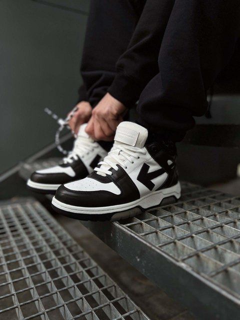 Чорні кросівки унісекс OFF WHITE Out Of Office Calf Leather Panda х Офф Вайт 36 ALL15986 фото